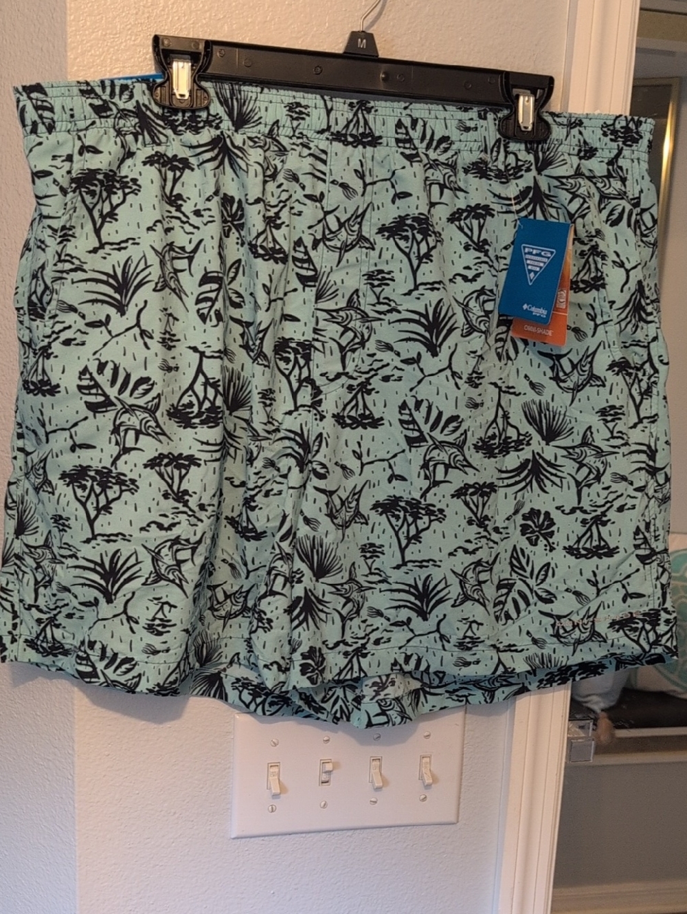Columbia Mint Green Floral Swim Bermudas